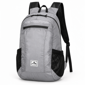 Sac à dos pliable ultraléger 20 L gris, vue de face